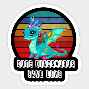 Cute Dinosaurus Vintage Retro Sticker